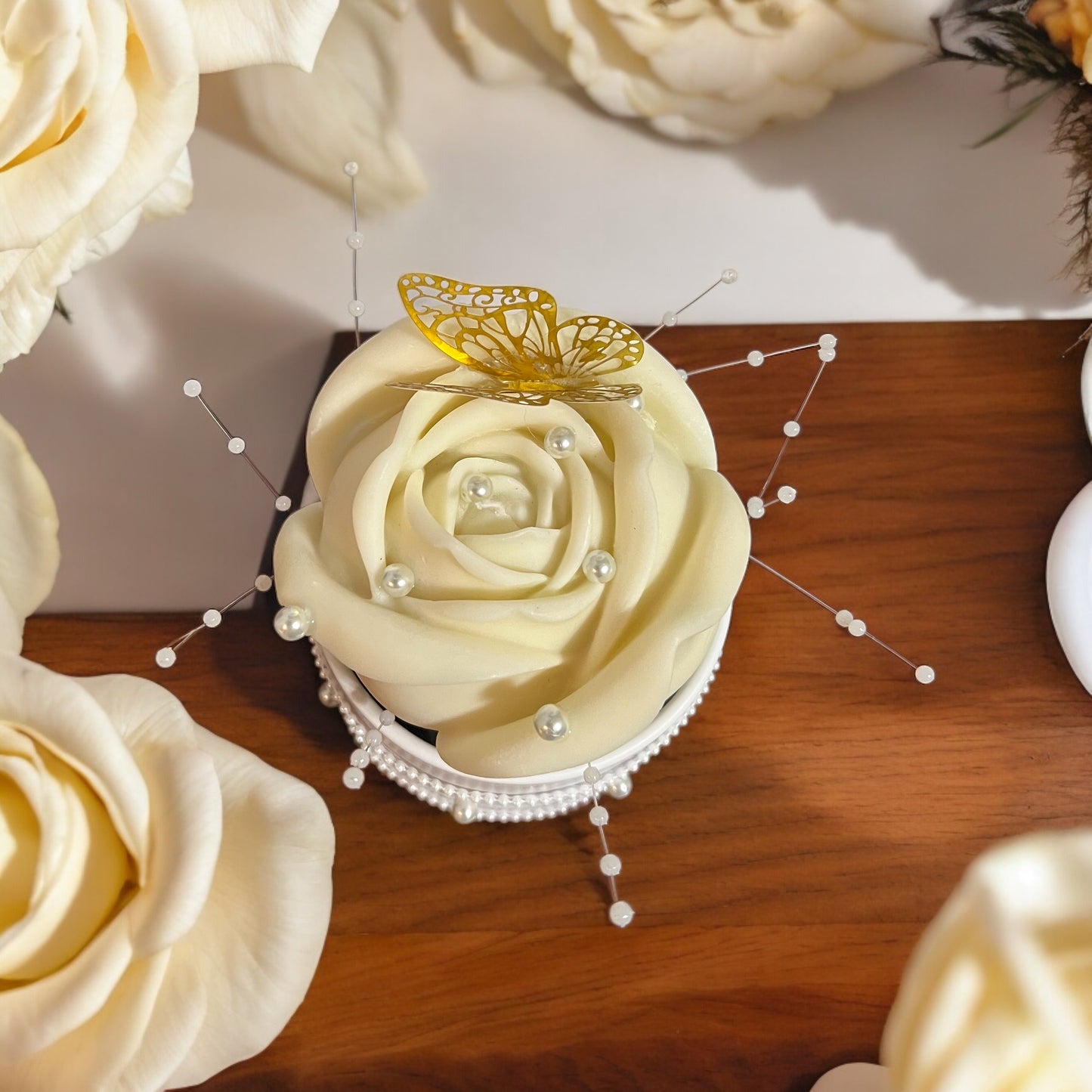 Basket candle rose 🌹 flower